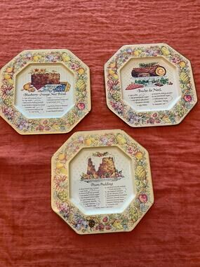 Vintage Avon Holiday Recipe Tin Plates